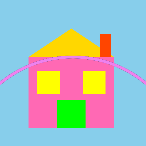 Rainbow Colored Big House - DrawGPT