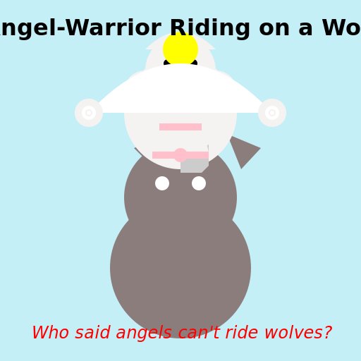 Angel-Warrior Riding on a Wolf - DrawGPT