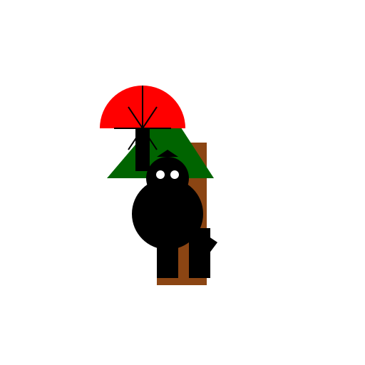 Cat on a Tree Holding an Umbrella - DrawGPT