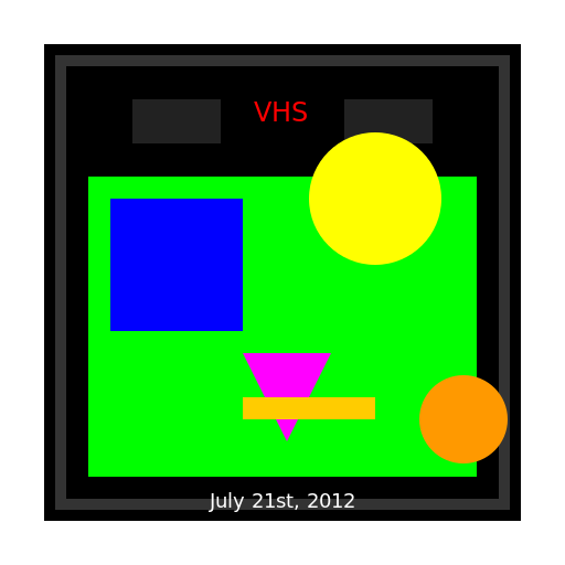 VHS footage in 2012 for the same day July 21st and giving Obama and Sandy Cheeks - DrawGPT