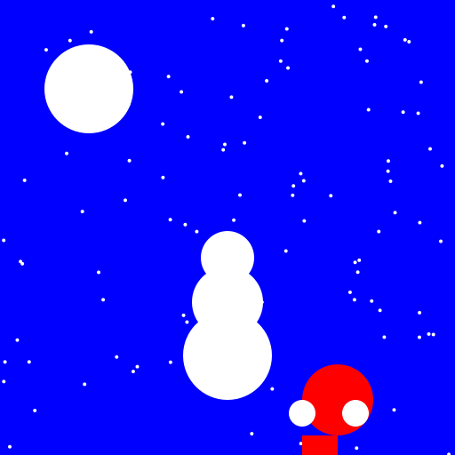 Blue Christmas Scene with Snowman and Santa - DrawGPT