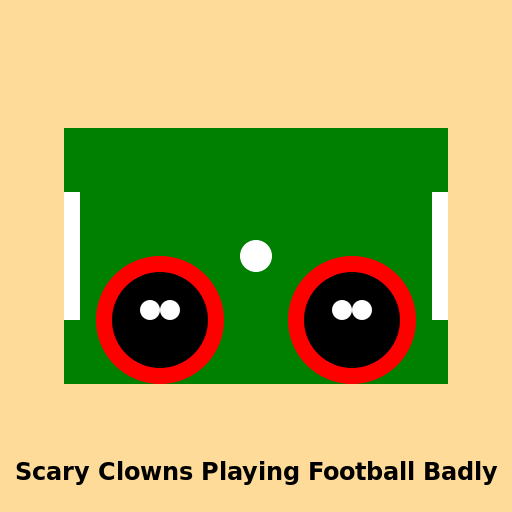 Scary Clowns Playing Football Badly - DrawGPT