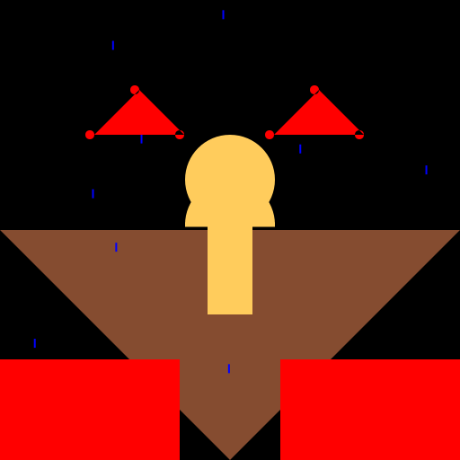 A Person Watching Fireworks in the Rain from a Mountain Top - DrawGPT