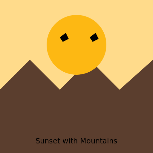 Sunset with Mountains - DrawGPT