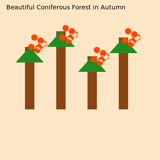 Beautiful Coniferous Forest in Autumn - DrawGPT
