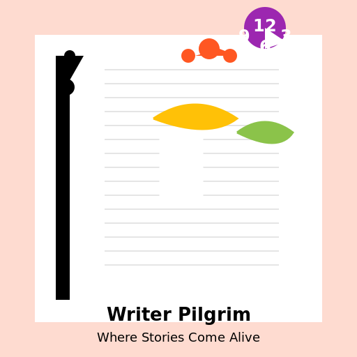 Writer Pilgrim Logo - Where Stories Come Alive - DrawGPT