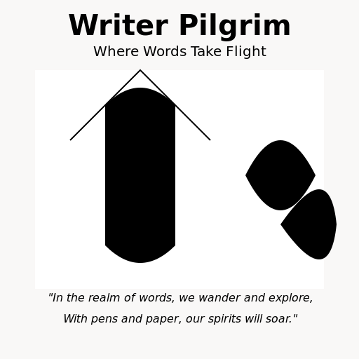 Writer Pilgrim Logo: Where Words Take Flight - DrawGPT