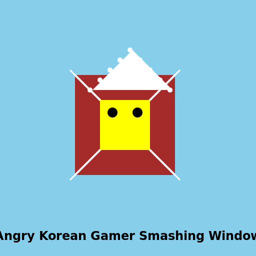 Angry Korean Gamer Smashing Window - DrawGPT
