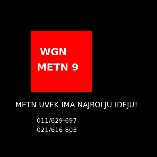 Commercial break 1995 with WGN+METN 9 logo - DrawGPT