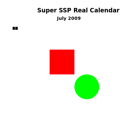 Super SSP real calendar July 2009 1-31 - DrawGPT