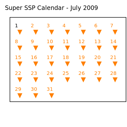 Super SSP Calendar July 2009 - DrawGPT