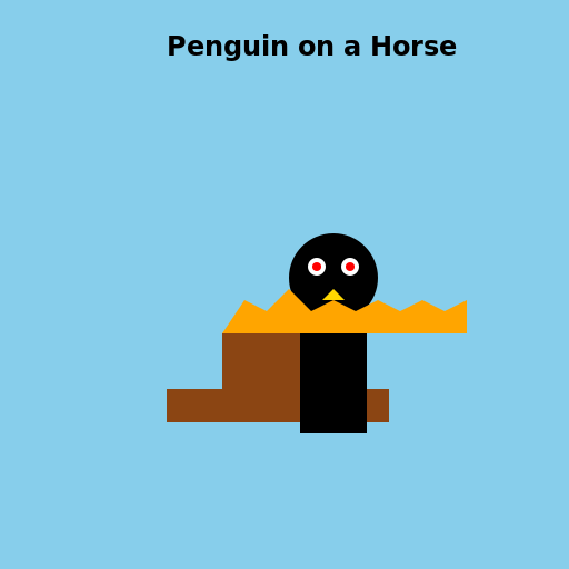 Penguin on a Horse - DrawGPT
