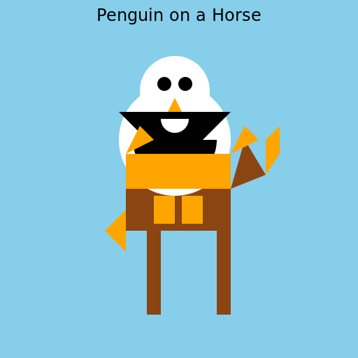 Penguin on a Horse - DrawGPT