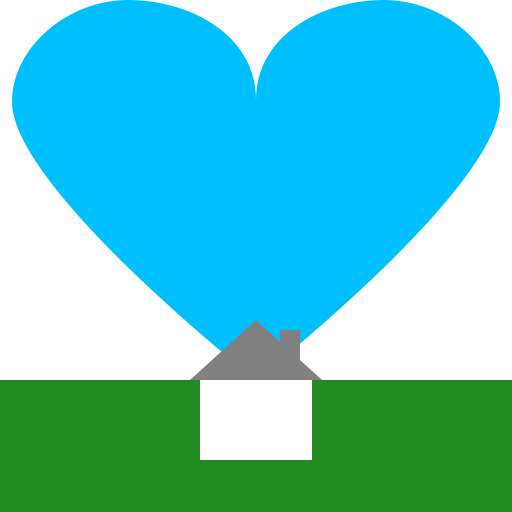 Blue Love - White Home, Forest Logo - DrawGPT