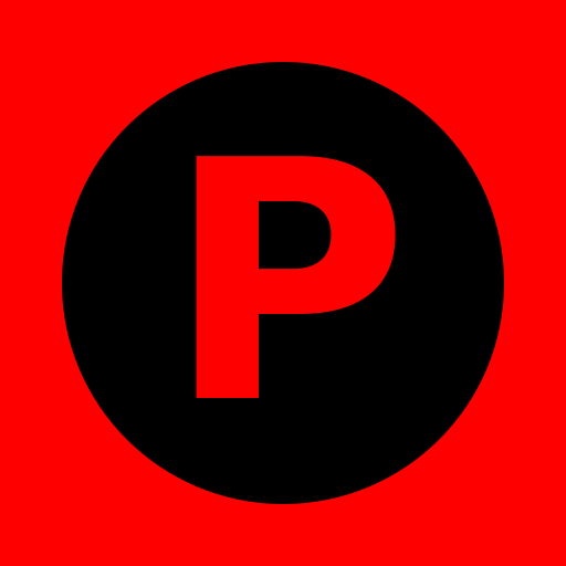 Red letter p with a black circle in it - DrawGPT