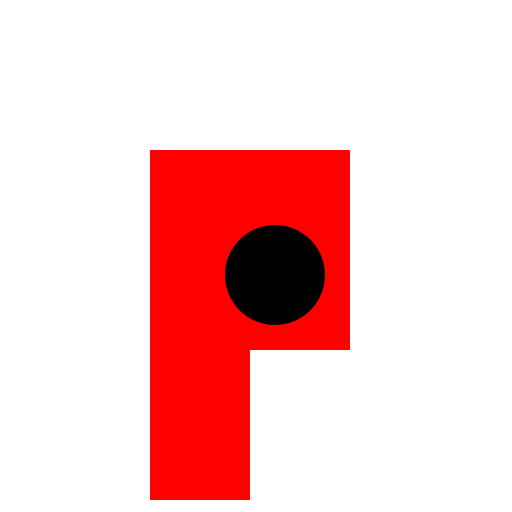 Red P with a black eye - DrawGPT