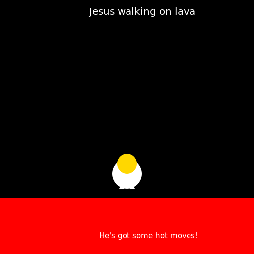 Jesus walking on lava - DrawGPT