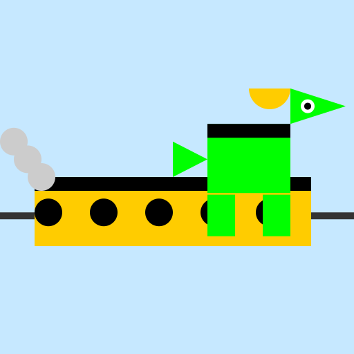 Dinosaur Driving a Train - DrawGPT