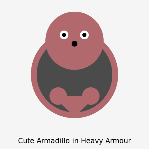 Cute Armadillo in Heavy Armour (Pokemon Style) - DrawGPT