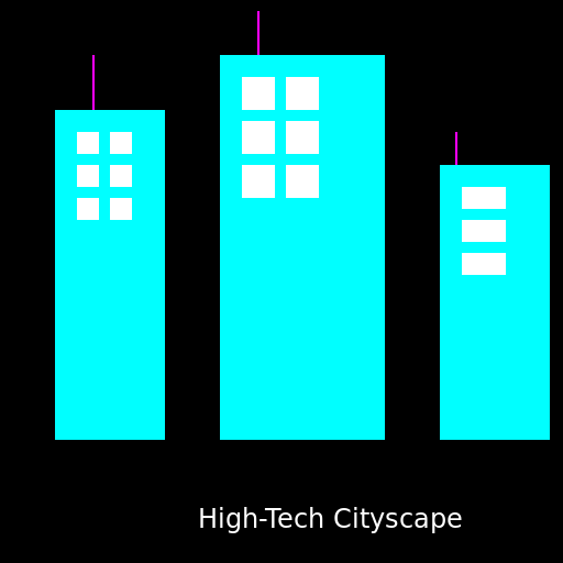 High-Tech Cityscape Drawing - DrawGPT