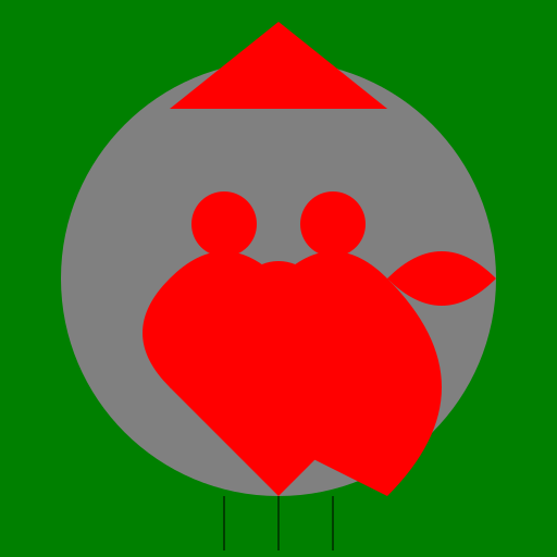 Green, Gray, and Red Wolf Fursona - DrawGPT