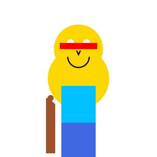 Cartoon Character with Neck Brace and Crutch - DrawGPT