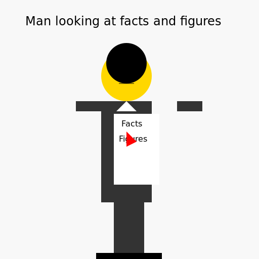 A man looking at facts and figures on a screen - DrawGPT