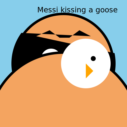 Messi Kissing a Goose - DrawGPT