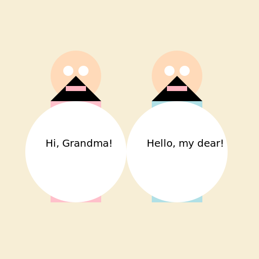 A young girl and her grandmother talking - DrawGPT
