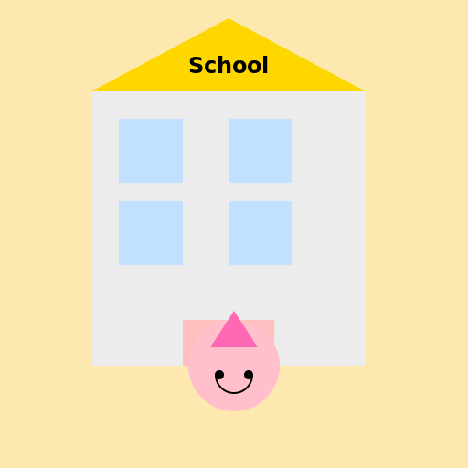 Little Girl with a Bow at School - DrawGPT