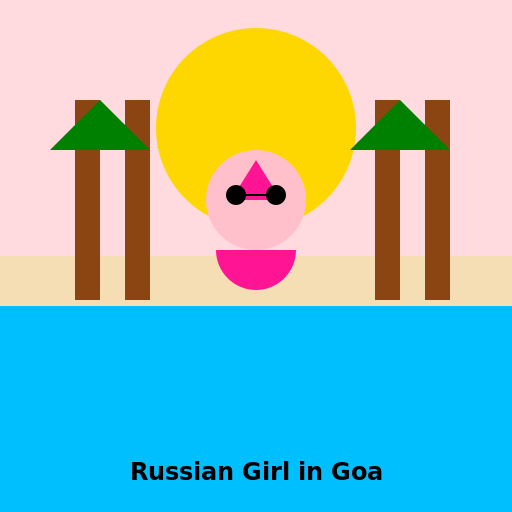 Russian Girl on a Beach in Goa - DrawGPT