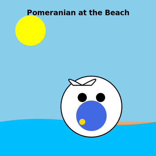 Pomeranian at the Beach - DrawGPT
