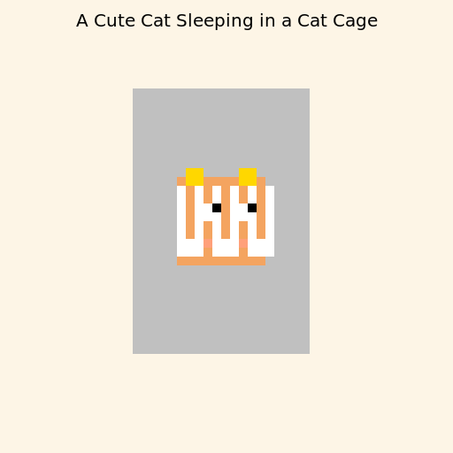 A Cute Cat Sleeping in a Cat Cage - DrawGPT
