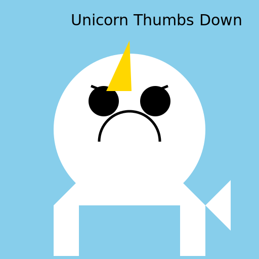 Unicorn Thumbs Down - DrawGPT