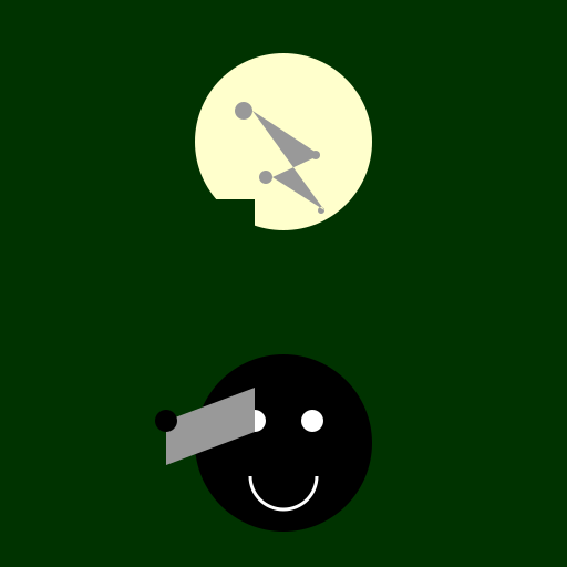 Jason Voorhees holding his Machete up at the moon in the forest - DrawGPT