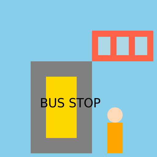 Boy at Bus Stop - DrawGPT