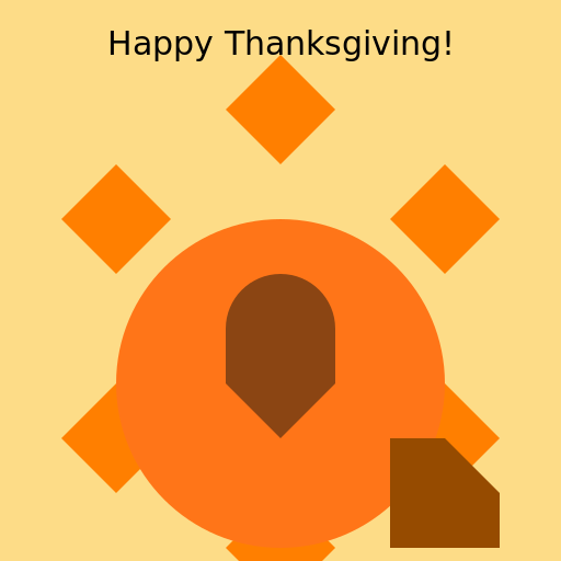 Happy Thanksgiving with Turkey, Pumpkin, Fall Leaves, and Pie - DrawGPT