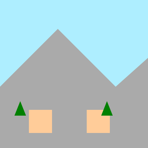 Mountain Town Clip Art for Excel - DrawGPT
