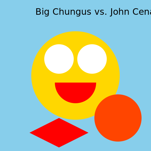 Big Chungus playing basketball with John Cena - DrawGPT