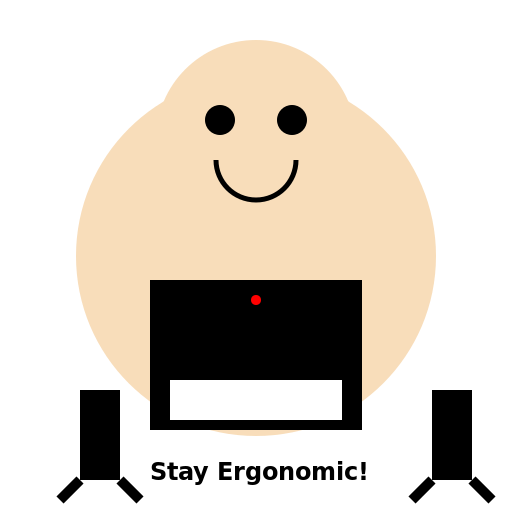 Person Sitting Ergonomically at a Home Computer - DrawGPT