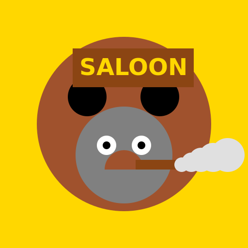Cartoon wire-haired cat, calmly smoking a cigar at the local saloon, - DrawGPT