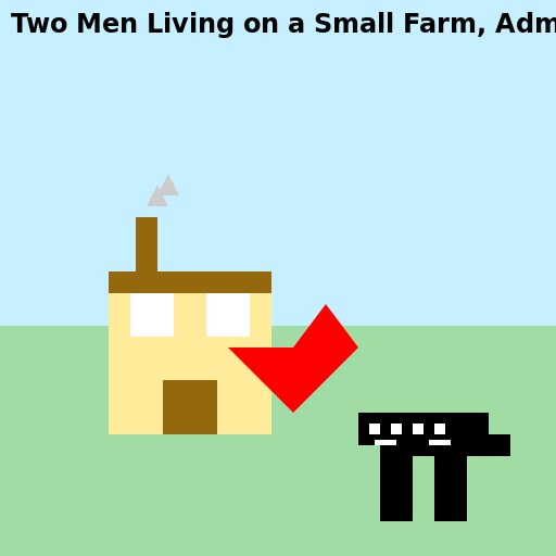 Two Men Living on a Small Farm, Admiring the Landscape - DrawGPT