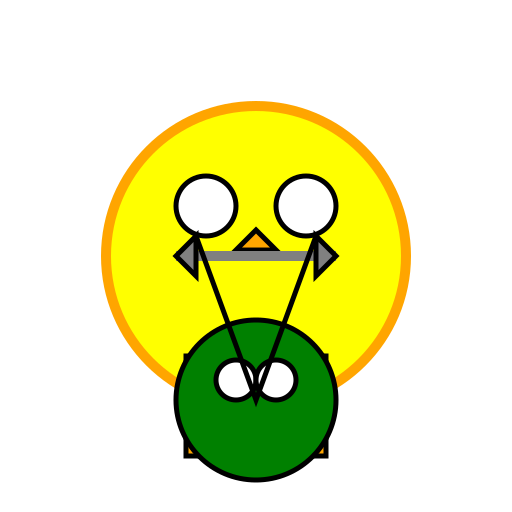 Chicken with Frog Attached by Tape - DrawGPT