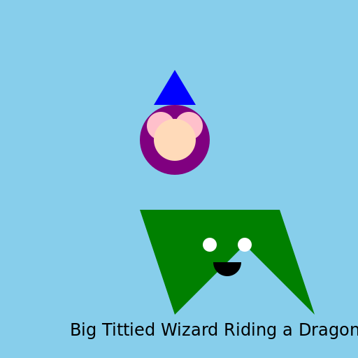 Big Tittied Wizard Riding a Dragon - DrawGPT