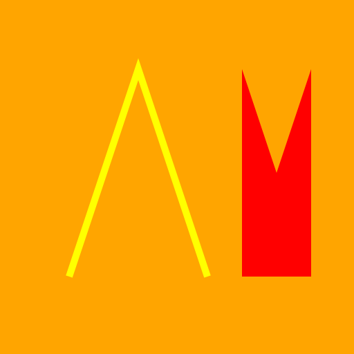 Red M with Yellow Outline on Orange Background - DrawGPT