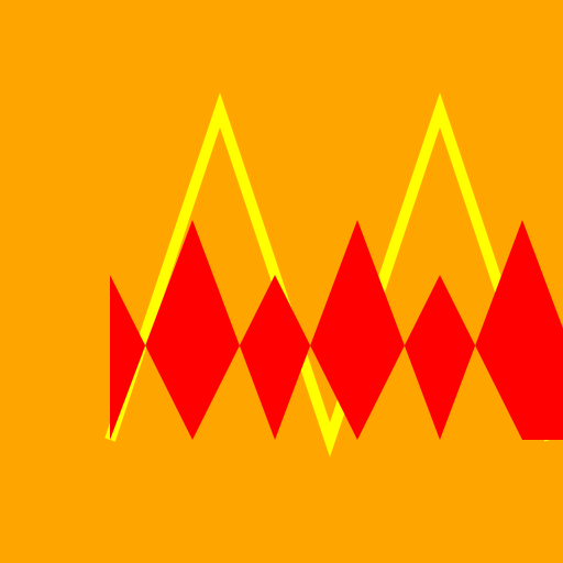 Red M with Yellow Outline on Orange Background - DrawGPT