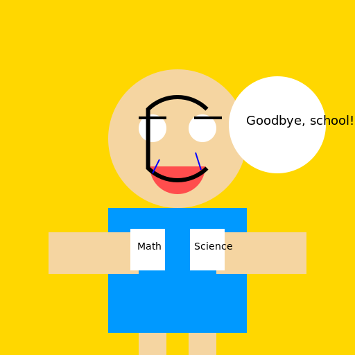 Cartoon Student Dropping Out of School - DrawGPT