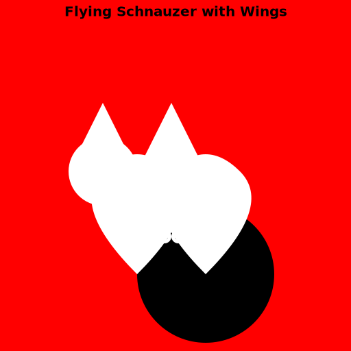 Flying Schnauzer with Wings over Walgreens - DrawGPT