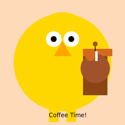Chicken Drinking Coffee - DrawGPT