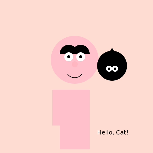 A Person with Their Hand on a Cat's Head - DrawGPT
